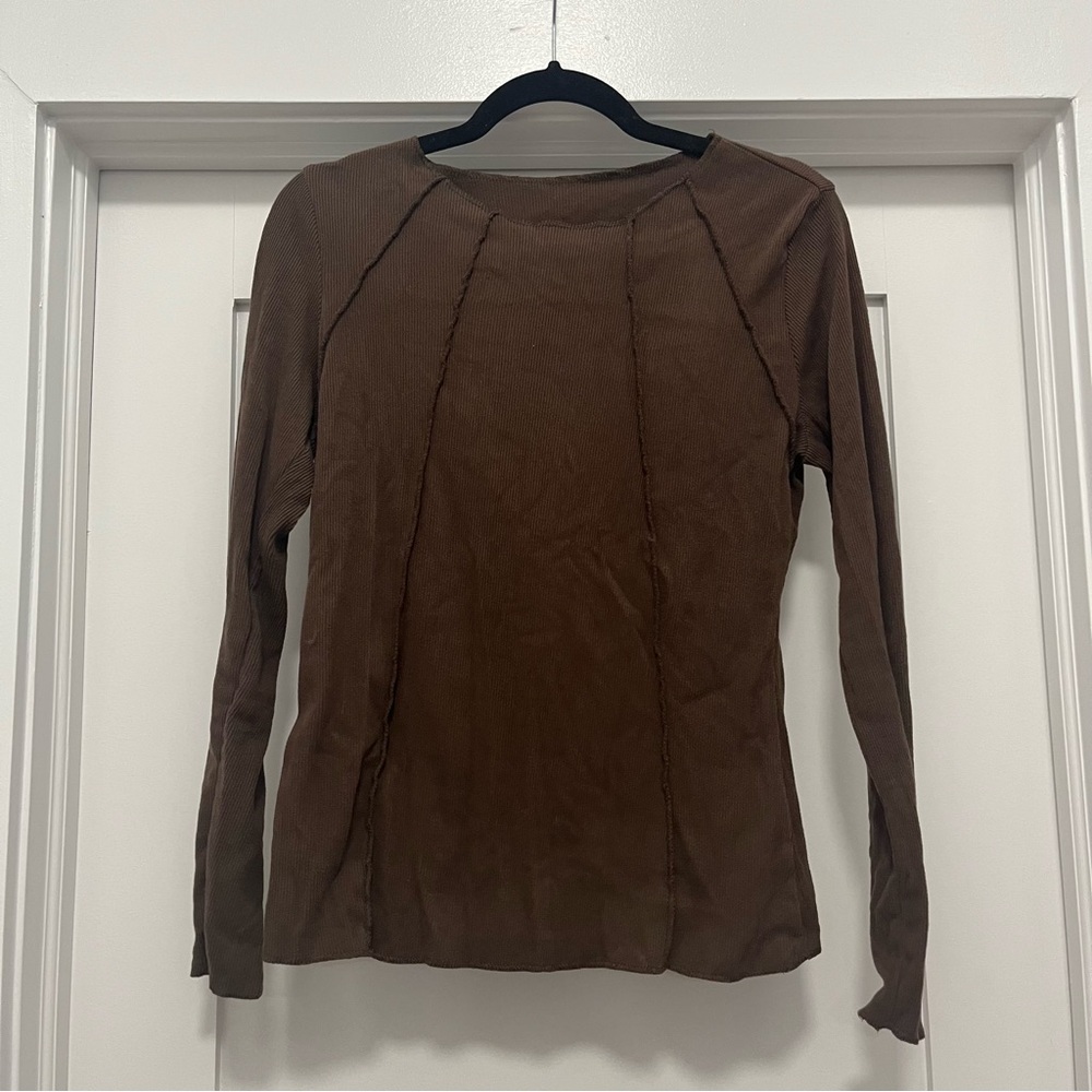 Brown Long Sleeve Top